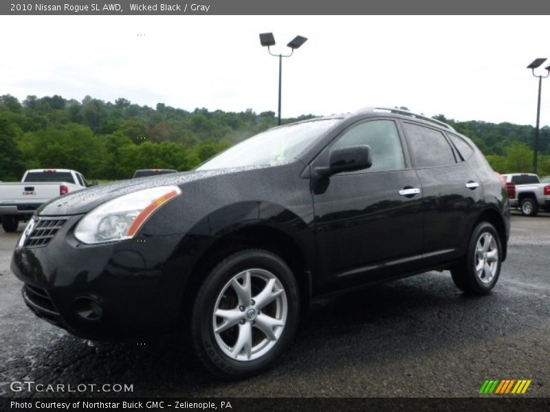 Wicked Black / Gray 2010 Nissan Rogue SL AWD