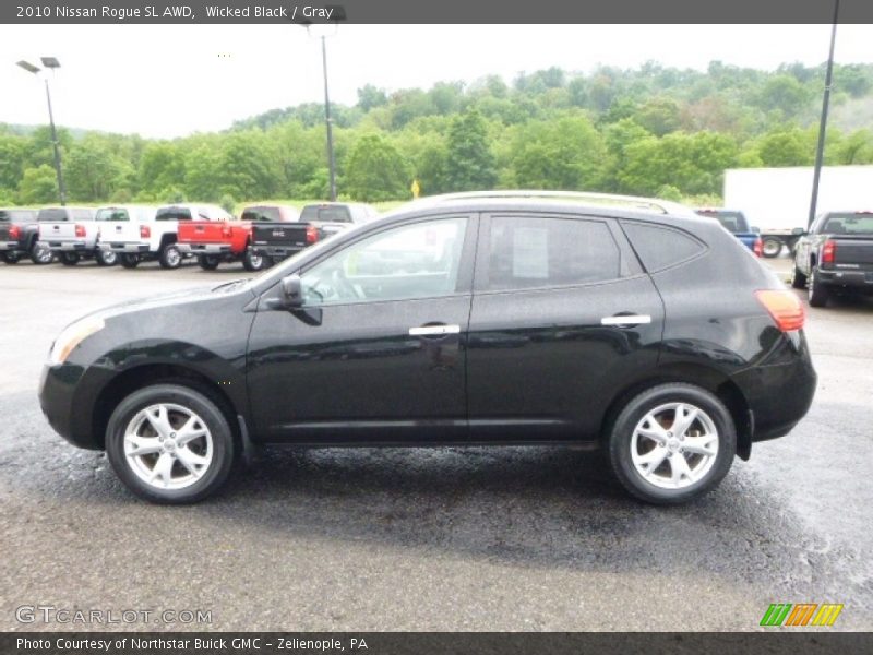 Wicked Black / Gray 2010 Nissan Rogue SL AWD