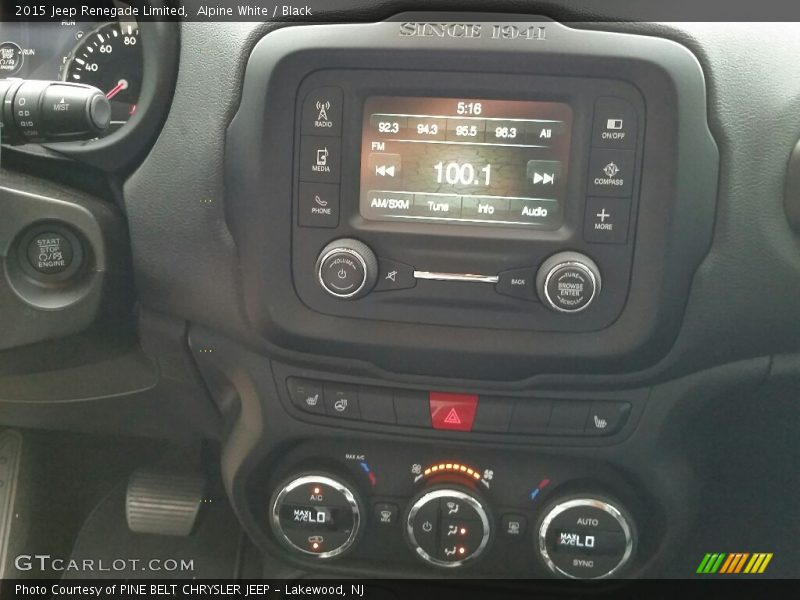 Alpine White / Black 2015 Jeep Renegade Limited