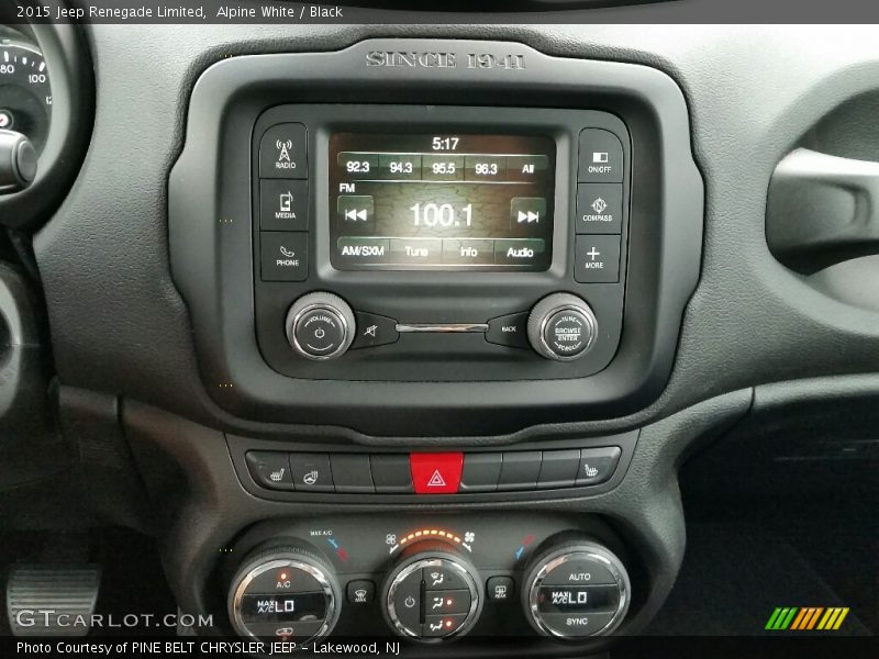 Alpine White / Black 2015 Jeep Renegade Limited
