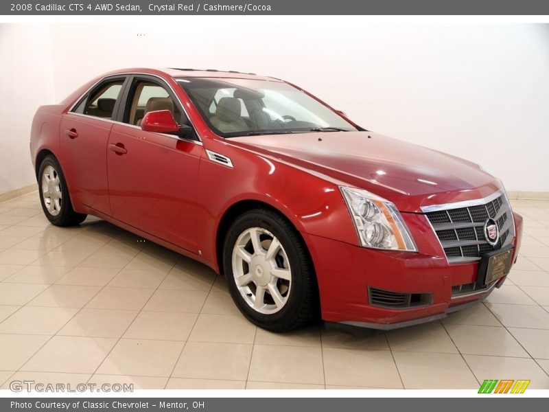 Crystal Red / Cashmere/Cocoa 2008 Cadillac CTS 4 AWD Sedan