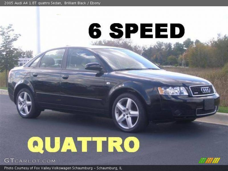 Brilliant Black / Ebony 2005 Audi A4 1.8T quattro Sedan