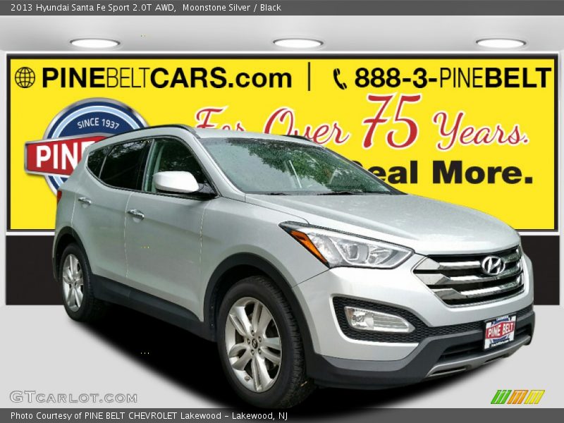 Moonstone Silver / Black 2013 Hyundai Santa Fe Sport 2.0T AWD