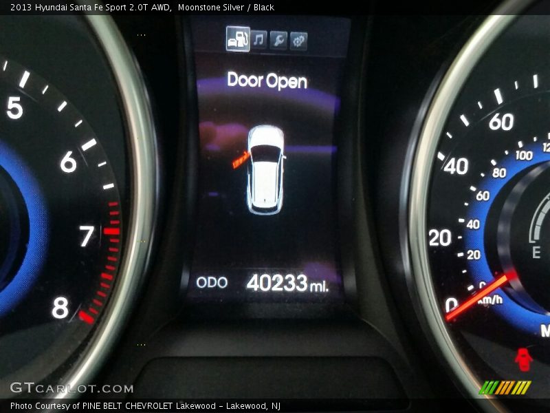 Moonstone Silver / Black 2013 Hyundai Santa Fe Sport 2.0T AWD