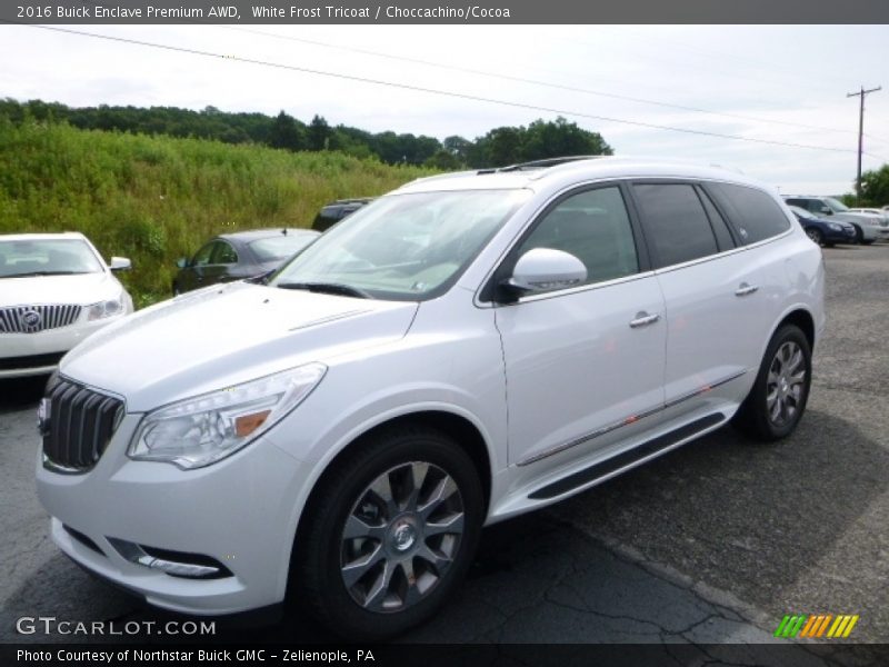 White Frost Tricoat / Choccachino/Cocoa 2016 Buick Enclave Premium AWD