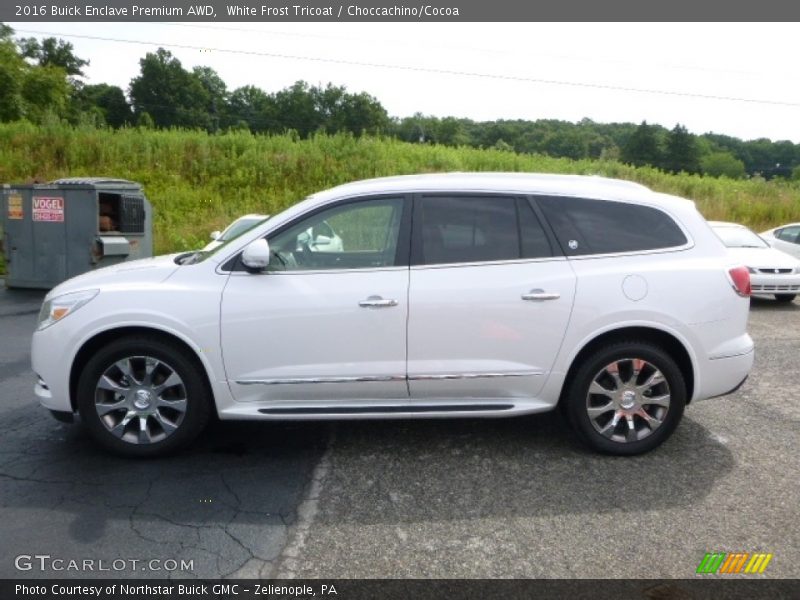 White Frost Tricoat / Choccachino/Cocoa 2016 Buick Enclave Premium AWD
