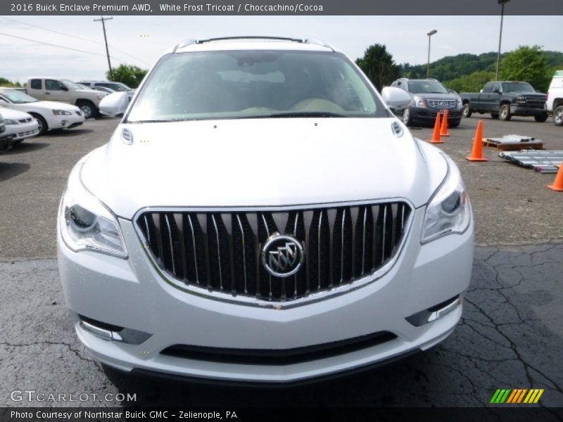 White Frost Tricoat / Choccachino/Cocoa 2016 Buick Enclave Premium AWD
