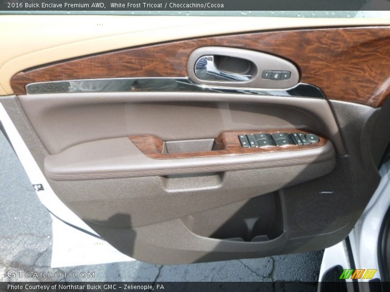 White Frost Tricoat / Choccachino/Cocoa 2016 Buick Enclave Premium AWD