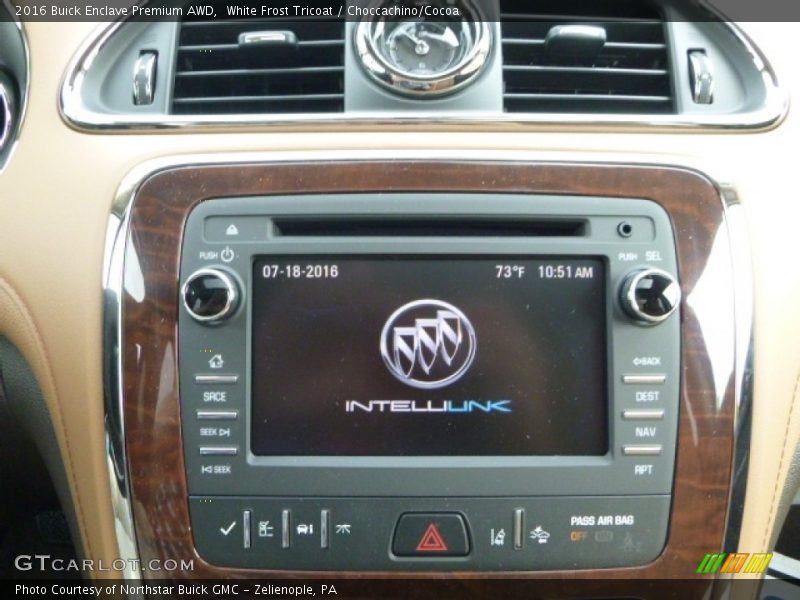 White Frost Tricoat / Choccachino/Cocoa 2016 Buick Enclave Premium AWD