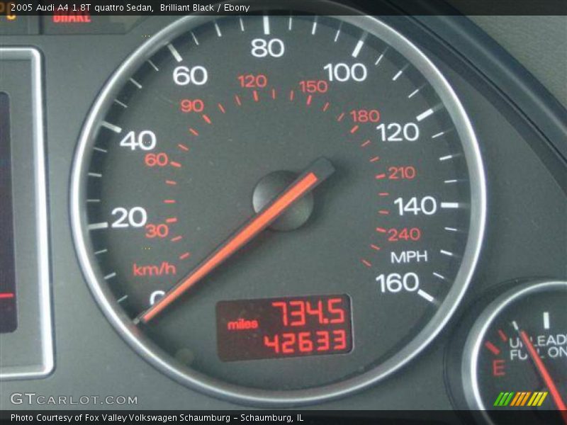 Brilliant Black / Ebony 2005 Audi A4 1.8T quattro Sedan