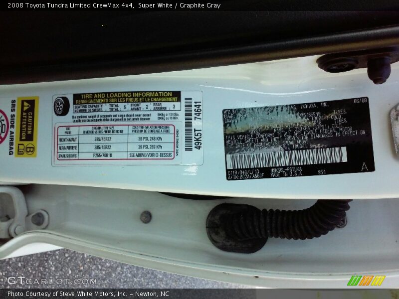 Super White / Graphite Gray 2008 Toyota Tundra Limited CrewMax 4x4