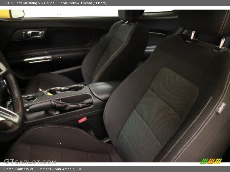 Triple Yellow Tricoat / Ebony 2015 Ford Mustang V6 Coupe