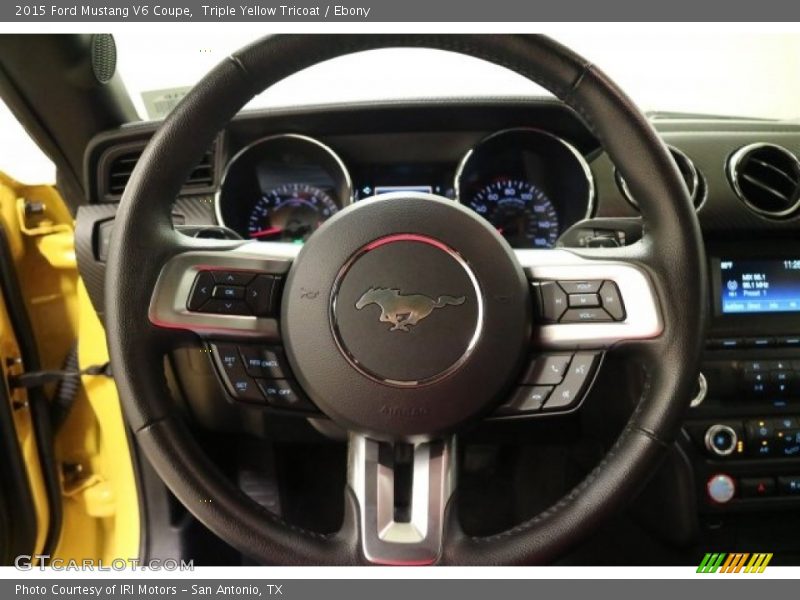 Triple Yellow Tricoat / Ebony 2015 Ford Mustang V6 Coupe