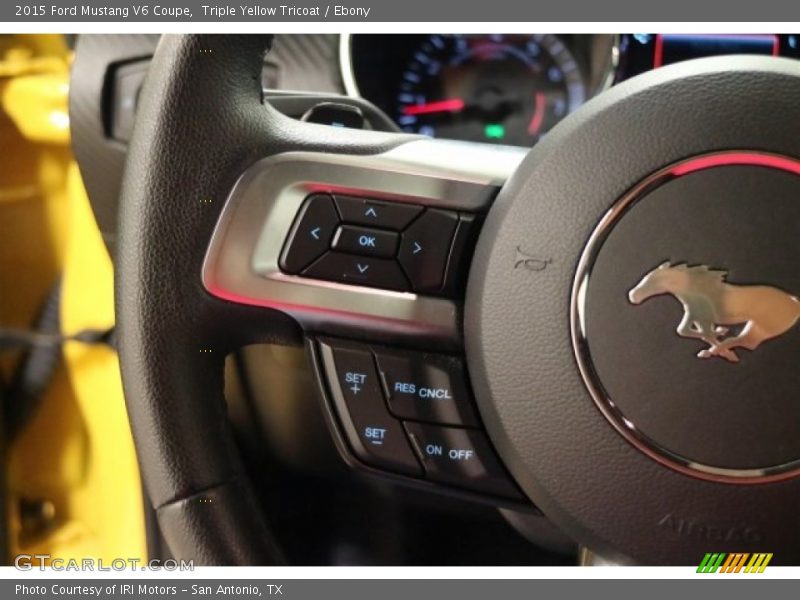 Triple Yellow Tricoat / Ebony 2015 Ford Mustang V6 Coupe