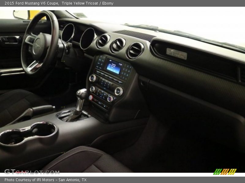 Triple Yellow Tricoat / Ebony 2015 Ford Mustang V6 Coupe