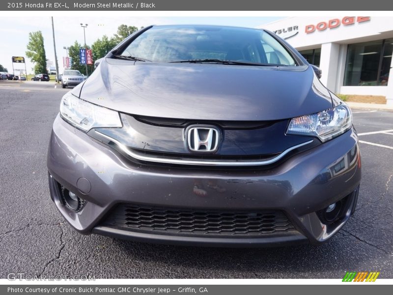 Modern Steel Metallic / Black 2015 Honda Fit EX-L