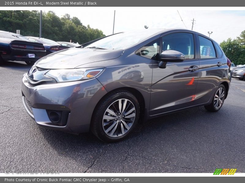 Modern Steel Metallic / Black 2015 Honda Fit EX-L