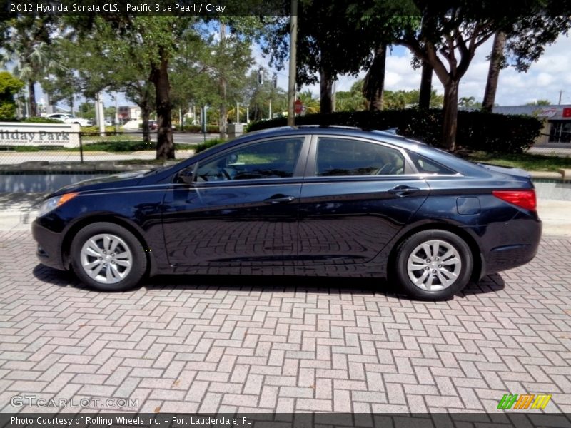 Pacific Blue Pearl / Gray 2012 Hyundai Sonata GLS