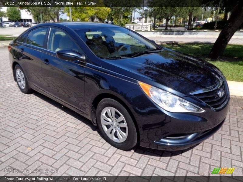 Pacific Blue Pearl / Gray 2012 Hyundai Sonata GLS