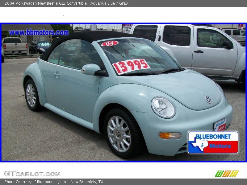 Aquarius Blue / Gray 2004 Volkswagen New Beetle GLS Convertible