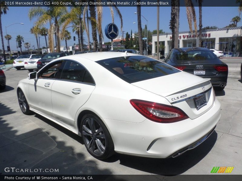 designo Diamond White Metallic / Saddle Brown/Black 2016 Mercedes-Benz CLS 400 Coupe