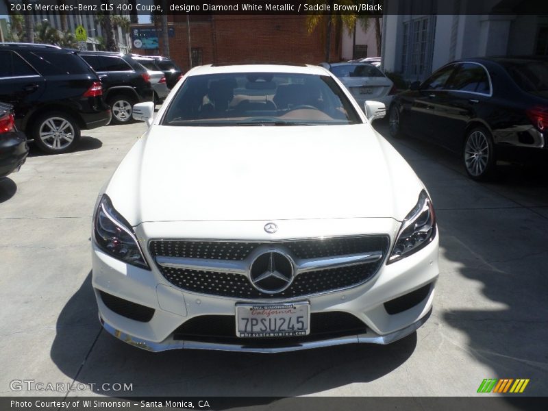 designo Diamond White Metallic / Saddle Brown/Black 2016 Mercedes-Benz CLS 400 Coupe