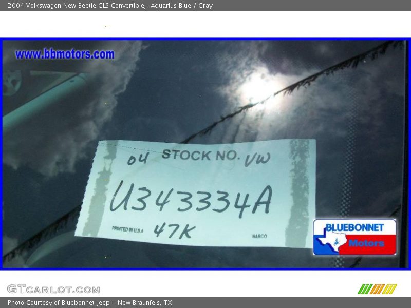 Aquarius Blue / Gray 2004 Volkswagen New Beetle GLS Convertible