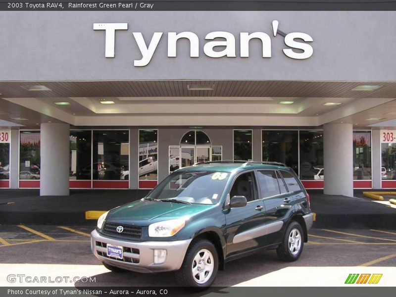 Rainforest Green Pearl / Gray 2003 Toyota RAV4