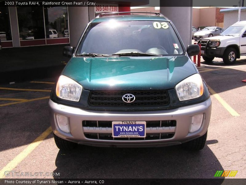 Rainforest Green Pearl / Gray 2003 Toyota RAV4