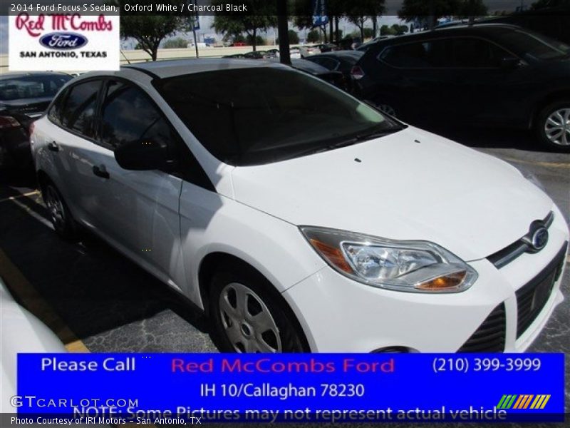 Oxford White / Charcoal Black 2014 Ford Focus S Sedan