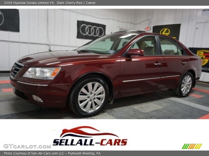 Dark Cherry Red / Camel 2009 Hyundai Sonata Limited V6