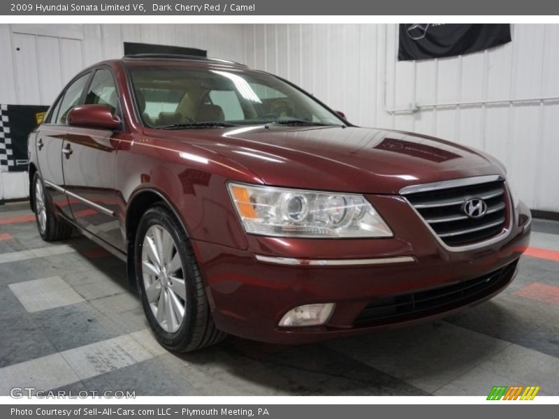 Dark Cherry Red / Camel 2009 Hyundai Sonata Limited V6
