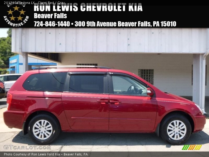 Claret Red / Gray 2012 Kia Sedona LX