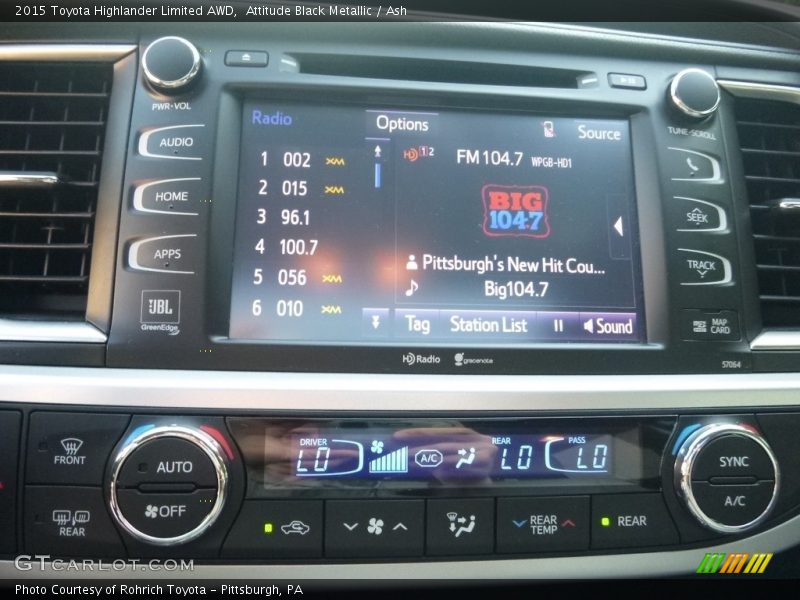 Attitude Black Metallic / Ash 2015 Toyota Highlander Limited AWD
