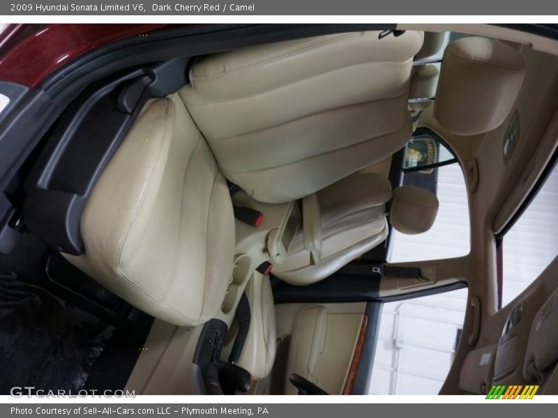 Dark Cherry Red / Camel 2009 Hyundai Sonata Limited V6
