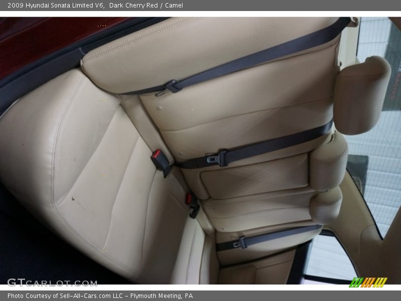 Dark Cherry Red / Camel 2009 Hyundai Sonata Limited V6