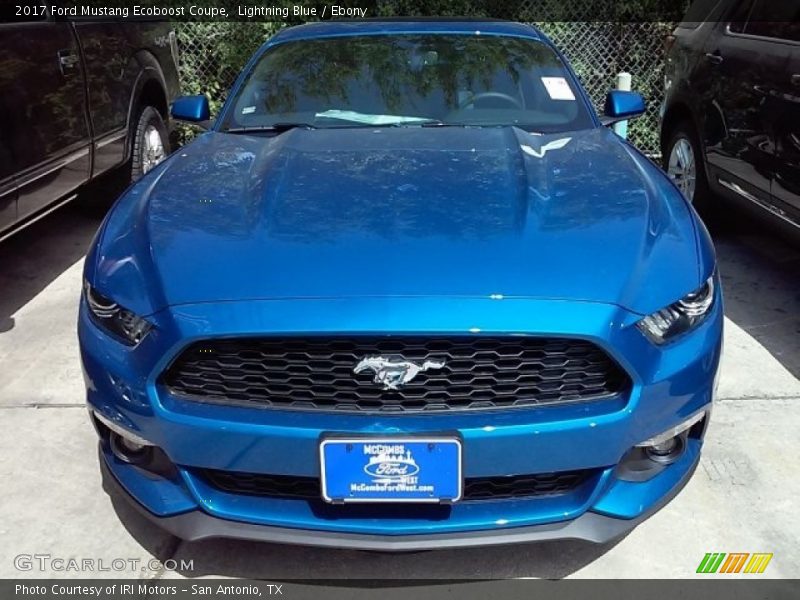 Lightning Blue / Ebony 2017 Ford Mustang Ecoboost Coupe