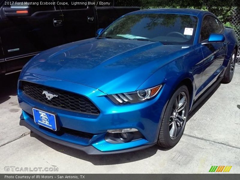 Lightning Blue / Ebony 2017 Ford Mustang Ecoboost Coupe