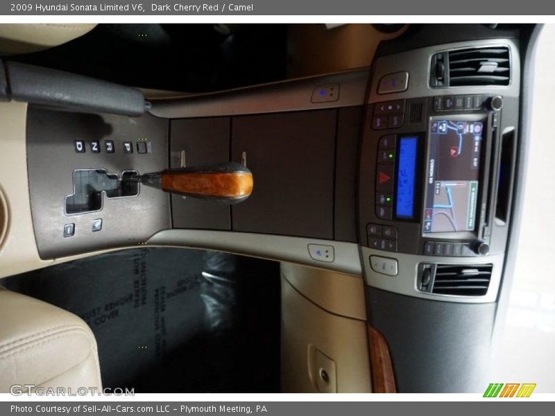Dark Cherry Red / Camel 2009 Hyundai Sonata Limited V6