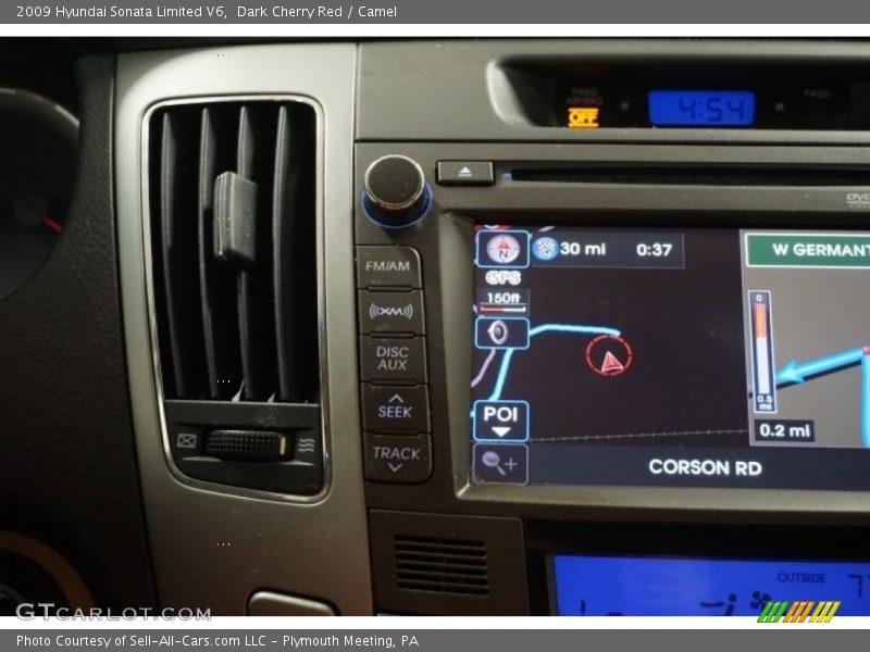 Dark Cherry Red / Camel 2009 Hyundai Sonata Limited V6