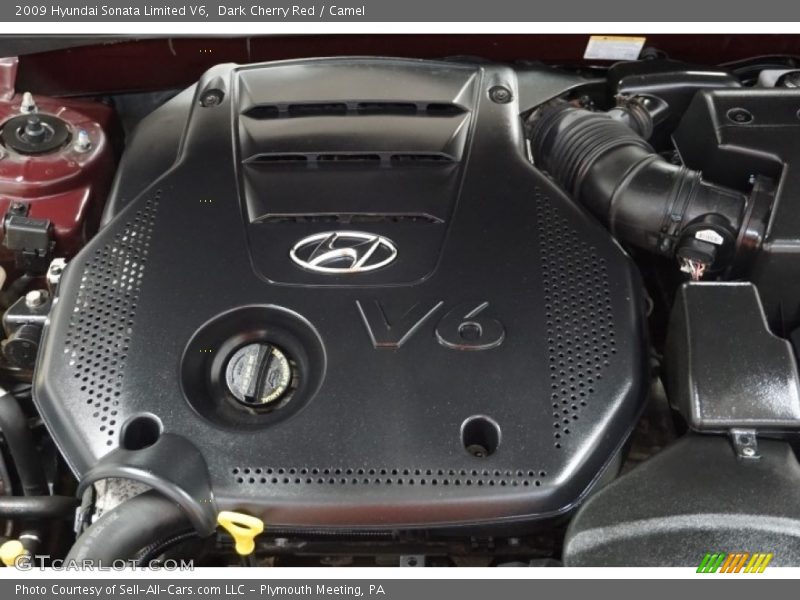 Dark Cherry Red / Camel 2009 Hyundai Sonata Limited V6