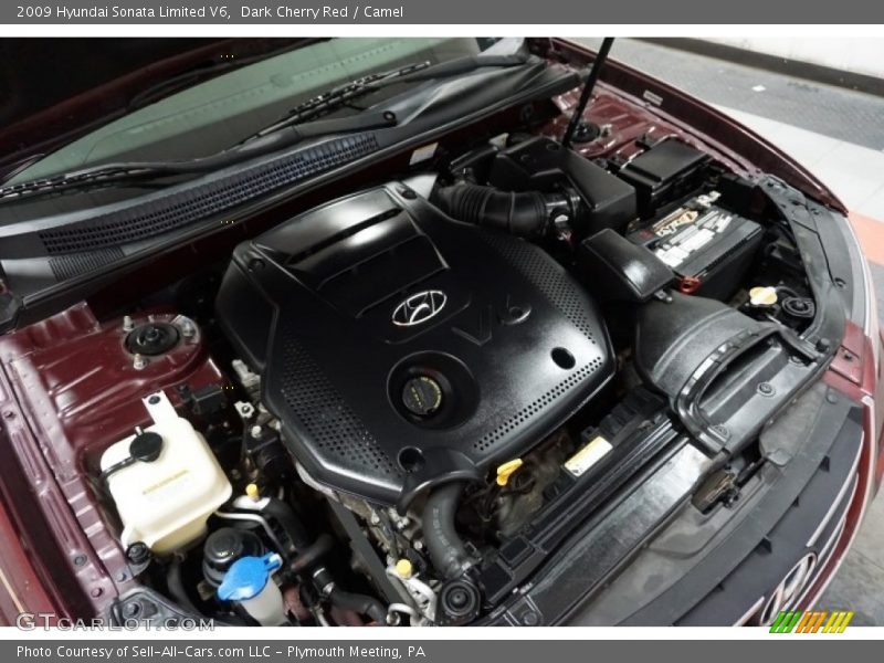 Dark Cherry Red / Camel 2009 Hyundai Sonata Limited V6