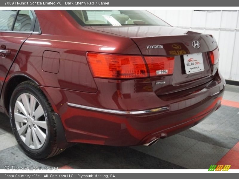Dark Cherry Red / Camel 2009 Hyundai Sonata Limited V6