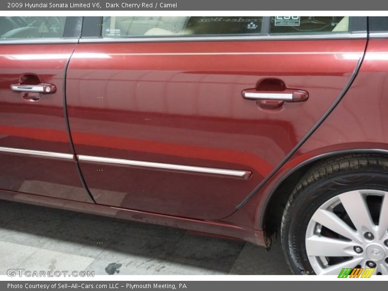 Dark Cherry Red / Camel 2009 Hyundai Sonata Limited V6