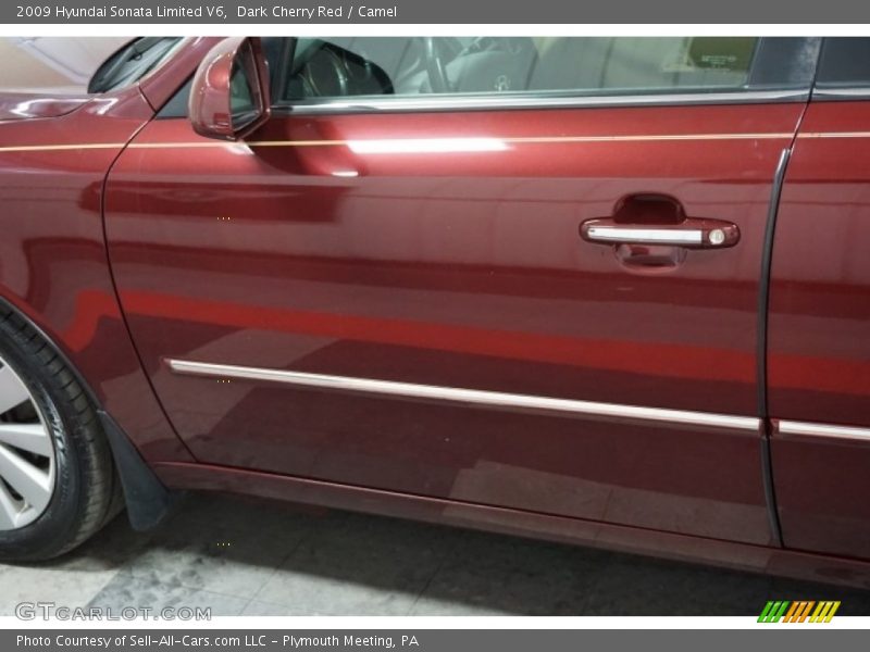 Dark Cherry Red / Camel 2009 Hyundai Sonata Limited V6