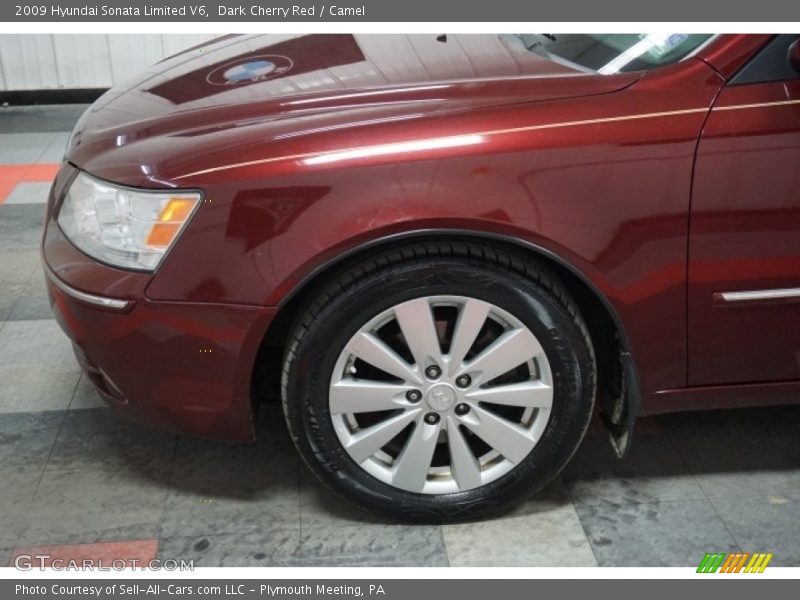 Dark Cherry Red / Camel 2009 Hyundai Sonata Limited V6