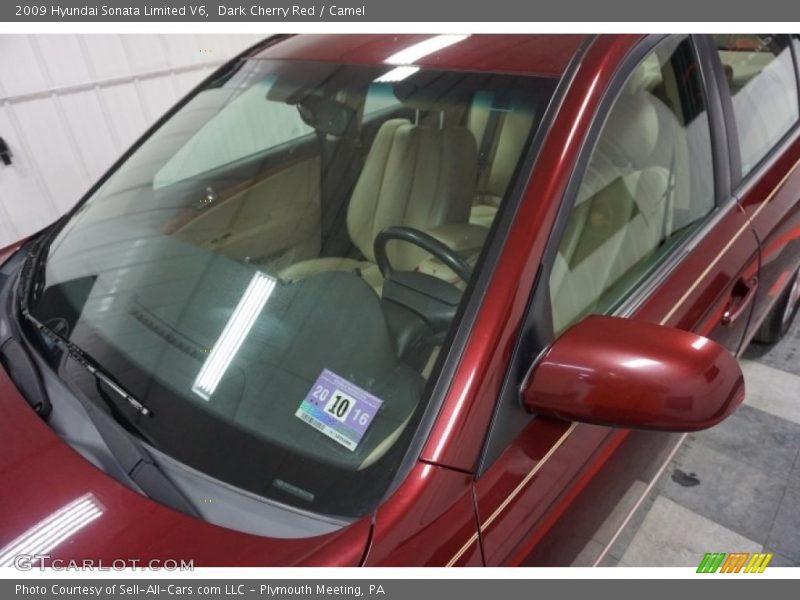 Dark Cherry Red / Camel 2009 Hyundai Sonata Limited V6