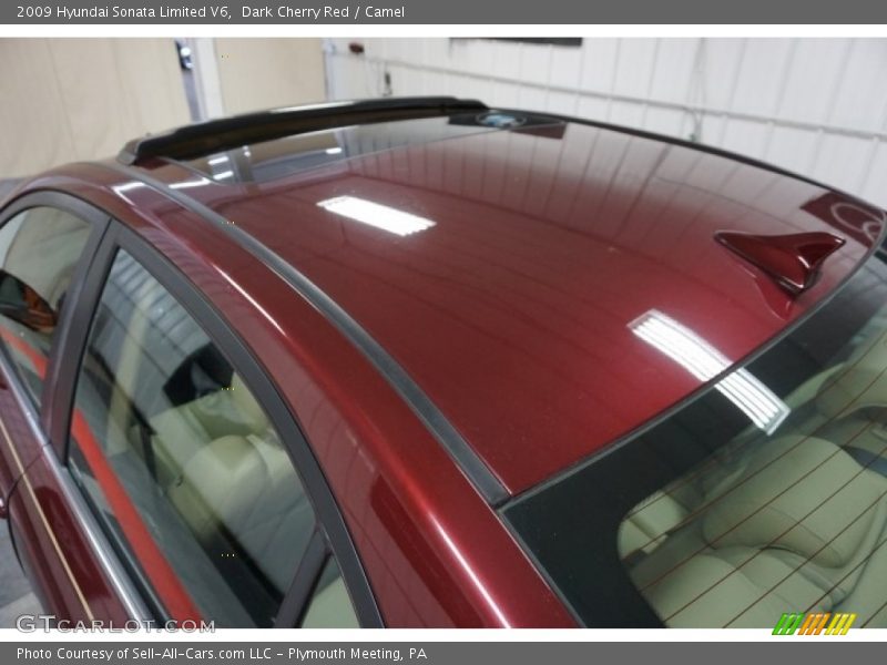 Dark Cherry Red / Camel 2009 Hyundai Sonata Limited V6