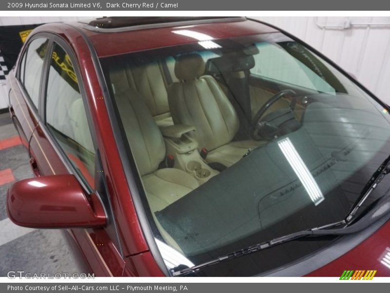 Dark Cherry Red / Camel 2009 Hyundai Sonata Limited V6