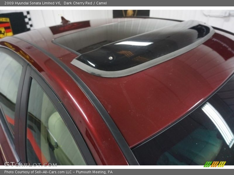 Dark Cherry Red / Camel 2009 Hyundai Sonata Limited V6